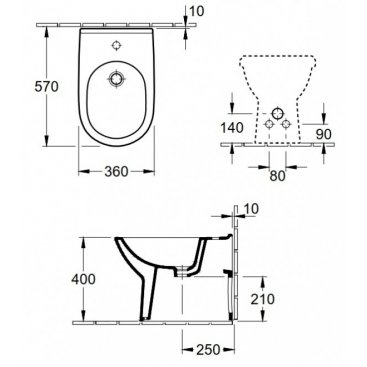 Биде напольное Villeroy&Boch O'Novo 54610001