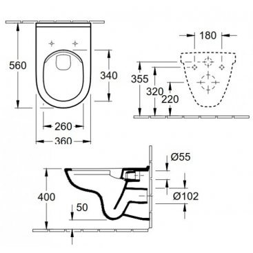 Унитаз подвесной Villeroy&Boch O'Novo 5660HR01