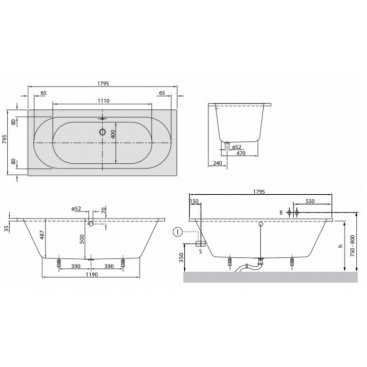 Ванна акриловая Villeroy&Boch O'Novo 180x80