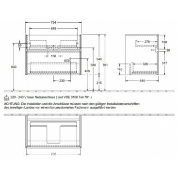 Мебель для ванной Villeroy&Boch Collaro 80 Arizona Oak