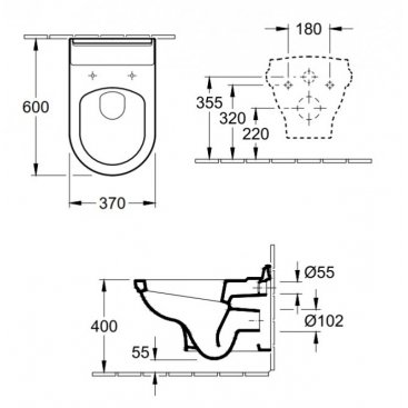 Унитаз подвесной Villeroy&Boch Hommage 6661B0R1