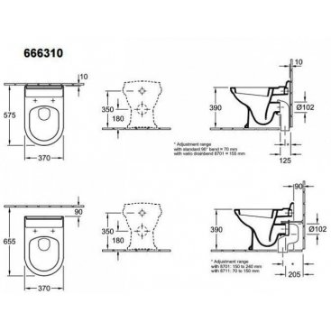 Унитаз приставной Villeroy&Boch Hommage 666310R2