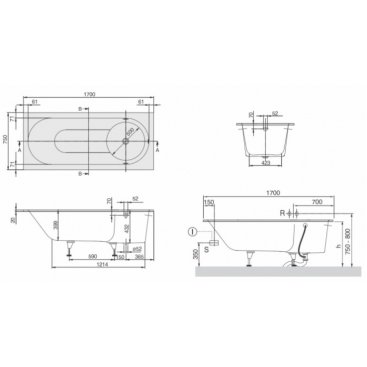 Ванна Villeroy&Boch Libra 170x75