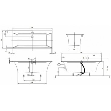 Ванна Villeroy&Boch Squaro Edge 12 170x75