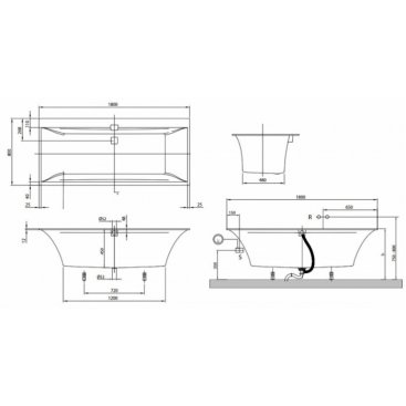 Ванна Villeroy&Boch Squaro Edge 12 180x80