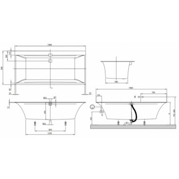 Ванна Villeroy&Boch Squaro Edge 12 190x90