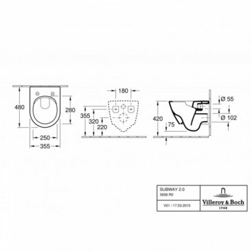 Унитаз подвесной Villeroy&Boch Subway 2.0 5606R001