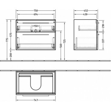 Мебель для ванной Villeroy&Boch Verity Design 80 терра матовый