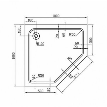 Поддон акриловый Vincea VST-2AP 100x100