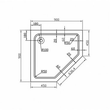 Поддон акриловый Vincea VST-2AP 90x90