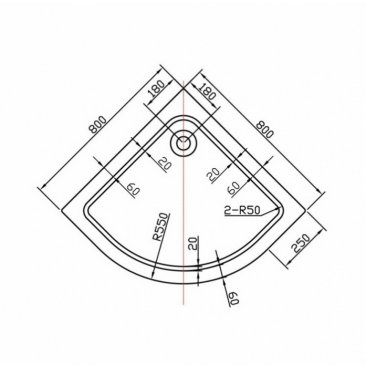 Поддон акриловый Vincea VST-2AQ 80x80