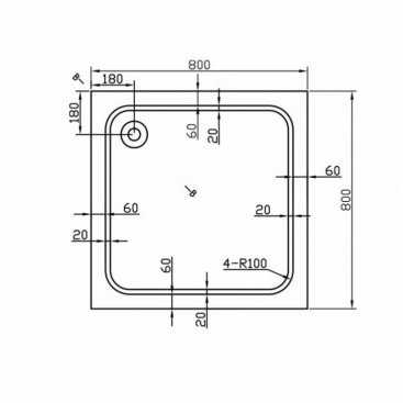 Поддон акриловый Vincea VST-2AS 80x80