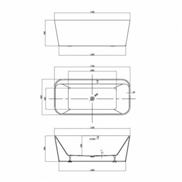 Ванна акриловая Vincea VBT-401-1700 белый глянец