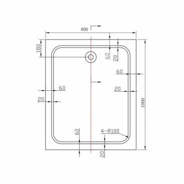 Поддон акриловый Vincea VST-2AR 100x80