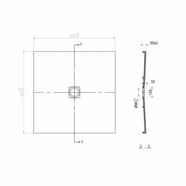 Поддон из искусственного камня Vincea VST-2SR2 90x90 белый