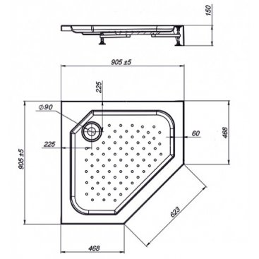 Душевой поддон Vincea VST-3AP 90x90