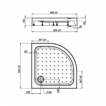 Душевой поддон Vincea VST-3AQ 90x90