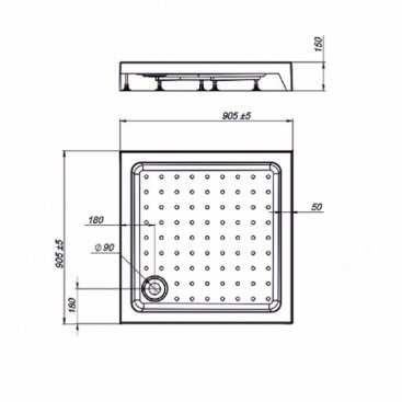 Душевой поддон Vincea VST-3AS 90x90