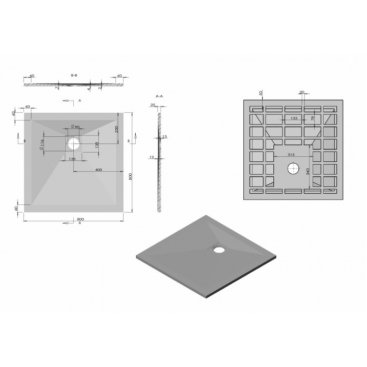 Поддон из искусственного камня Vincea VST-4SR 80x80