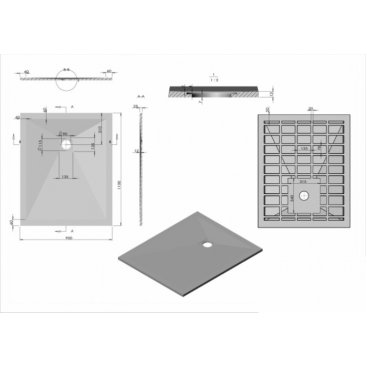 Поддон из искусственного камня Vincea VST-4SR 110x90 серый