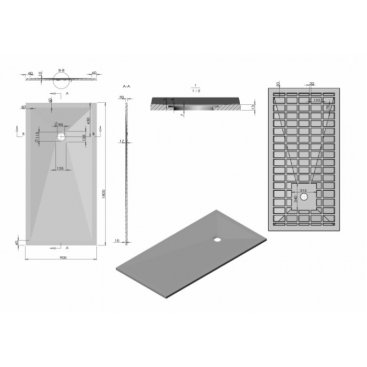 Поддон из искусственного камня Vincea VST-4SR 180x90