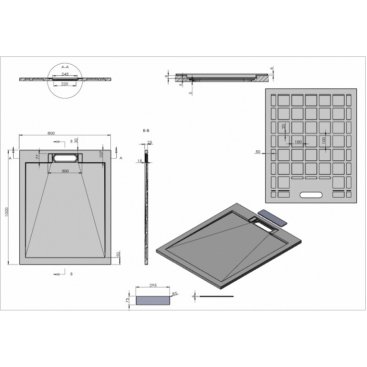 Поддон из искусственного камня Vincea VST-4SRL 100x80 антрацит