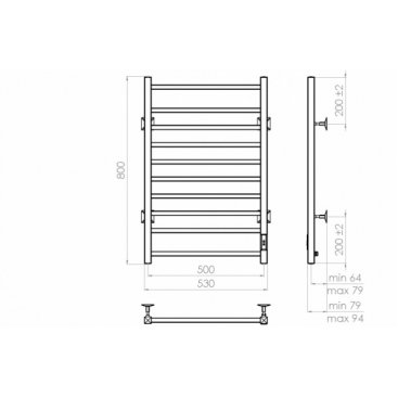 Полотенцесушитель электрический Vincea VTD-1LBE