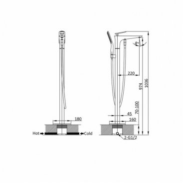 Смеситель для ванны Vincea VTF-102CH