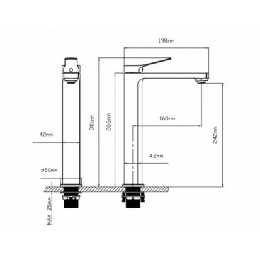 Смеситель для раковины Vincea Arco VBF-4AR02MB