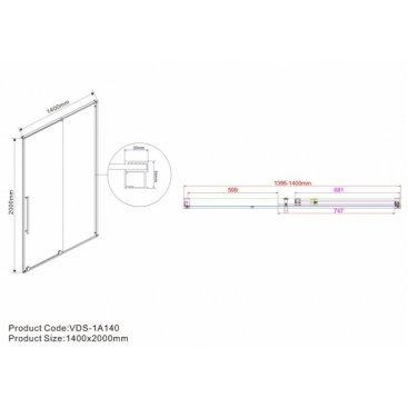 Душевая дверь Vincea Arno VPS-1A 140 см