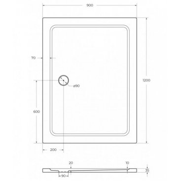 Душевой уголок Vincea City VSR-5CT9012MT 120x90 с композитным поддоном TRAY-M-AH-120/90-35-W