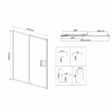 Душевая дверь Vincea City VDS-5CT 100 текстурная