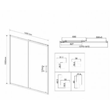 Душевая дверь Vincea City VDS-5CT 140 текстурная