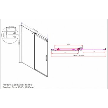 Душевая дверь Vincea Como VPS-1C 150 см