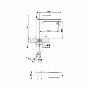 Смеситель для раковины Vincea Cube VBF-1C01GM