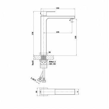 Смеситель для раковины Vincea Cube VBF-1C02MB