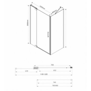 Душевой уголок Vincea Como Extra VSR-1E 110/120x80