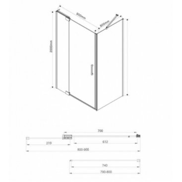 Душевой уголок Vincea Como Extra VSR-1E 80/90x80