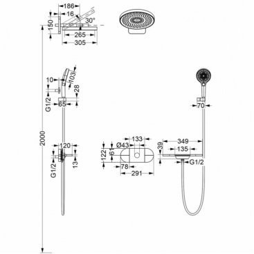 Душевая система Vincea Futura VSFW-2F12TCH