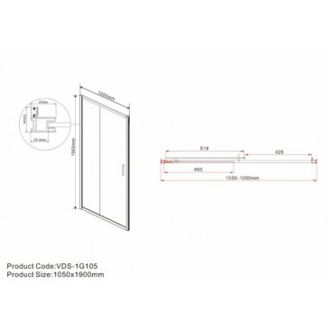 Душевая дверь Vincea Garda VDS-1G 105 см прозрачная