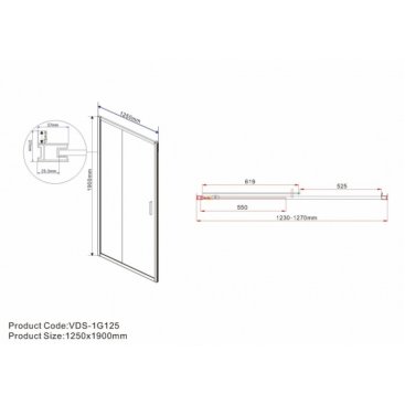 Душевая дверь Vincea Garda VDS-1G 125 см прозрачная