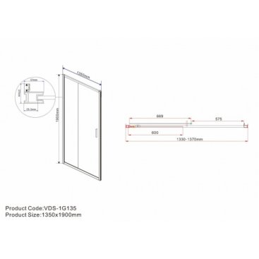 Душевая дверь Vincea Garda VDS-1G 135 см Black