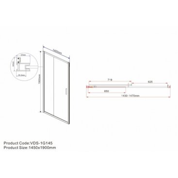 Душевая дверь Vincea Garda VDS-1G 145 см шиншилла