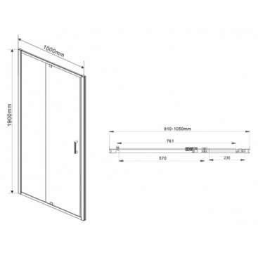 Душевой уголок Vincea Intra VSR-1I 90/100x80 прозрачный