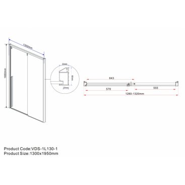 Душевая дверь Vincea Lugano VDS-1L-1 130 см профиль хром