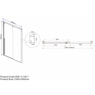 Душевая дверь Vincea Lugano VDS-1L-1 130 см профиль черный
