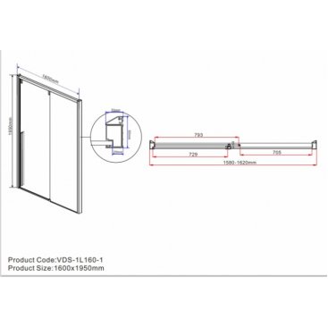 Душевая дверь Vincea Lugano VDS-1L-1 160 см