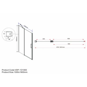 Душевая дверь Vincea Orta VPP-1O 100 см