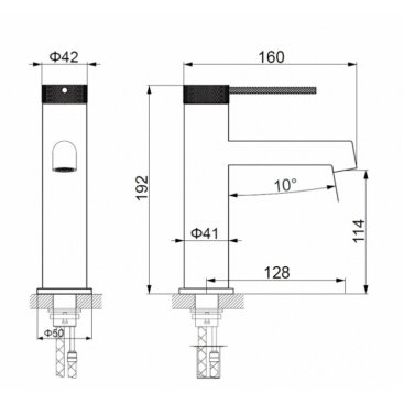 Смеситель для раковины Vincea Rim VBF-2RM1MB