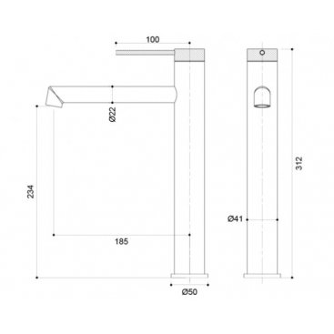 Смеситель для раковины Vincea Rim VBF-2RM2BG